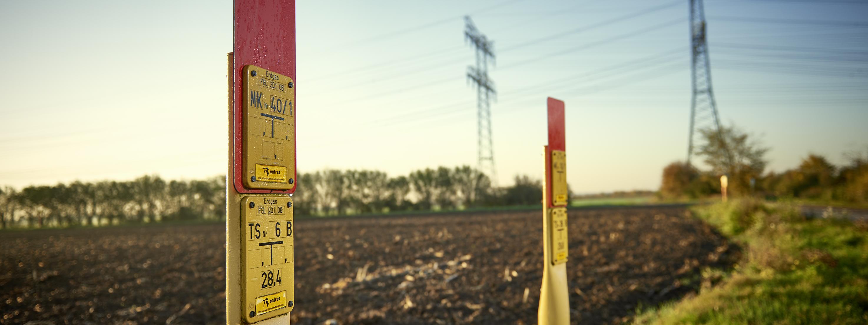Hinweiszeichen Erdgasleitung