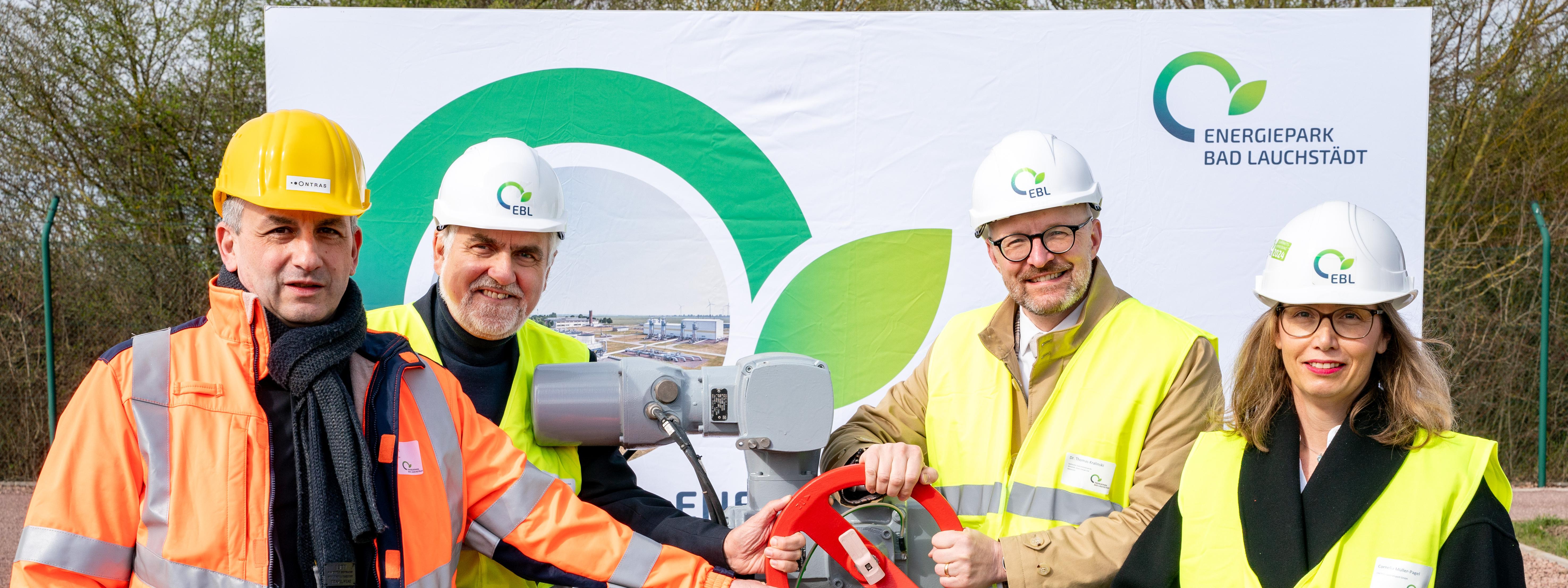 Feierliche Inbetriebnahme von Transportleitung im Energiepark Bad Lauchstädt durch ONTRAS